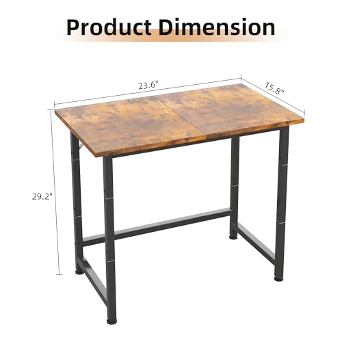 COTUBLR Small Desk, 24 Inch Small Computer Desk for Spaces, Compact Tiny Mini Simple Desk Table for Bedroom Home Office Writing Work Study Kids Student Teacher, Bonus Mousepad, Rustic Brown - color: Rustic Brown