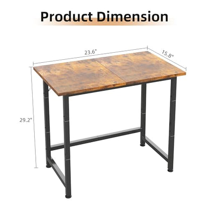 COTUBLR Small Desk, 24 Inch Small Computer Desk for Spaces, Compact Tiny Mini Simple Desk Table for Bedroom Home Office Writing Work Study Kids Student Teacher, Bonus Mousepad, Rustic Brown - color: Rustic Brown