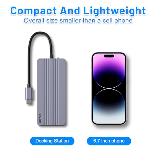 12-in-1 USB C Hub with M.2 SSD Enclosure – Expand Your Laptop with 4K/60Hz HDMI, 1Gbps Ethernet & Dual Storage (NVMe/SATA), USB 3.0/USB-C (5Gbps)–Works with MacBook Pro, Perfect for Multi-Tasking - size: 12 in 1 Support SATA & NVMe