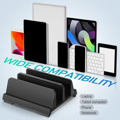 ABOOFAN Adjustable Laptop Vertical Stand with Dual Slots and Padded Walls