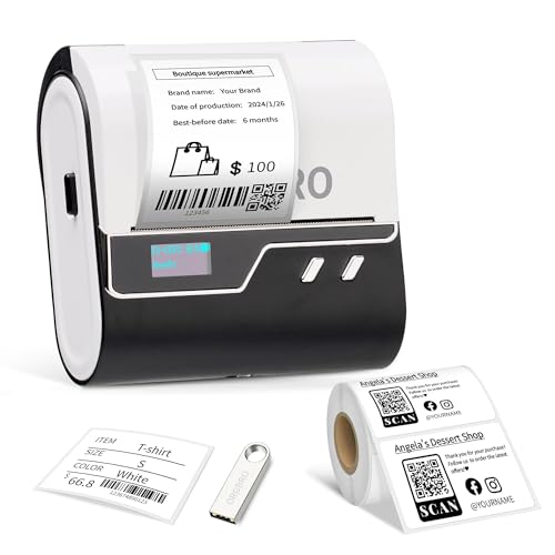 ORGBRO Label Maker Machine, Z3 Barcode Label Printer, 3 Inch Bluetooth Thermal Label Maker for Address, Small Business, Kids School Items, Large Sticker - color: Silver