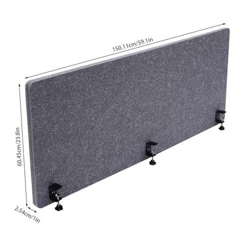 Clamp-on Acoustic Desk Divider, 59x24 Inch Freestanding Privacy Panel Sound Absorbing Cubicle Desk Divider Removable Acoustic Partitions for Offices, Classrooms,Library
