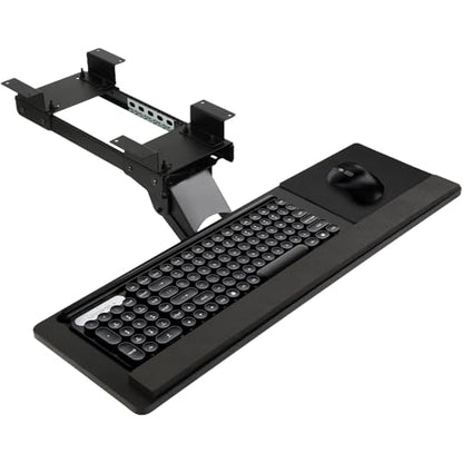 Keyboard Tray Under Desk,360° Adjustable Slide Out Keyboard Tray Under Desk | with Mouse Pad & Wrist Rest，Ergonomic Large Size Keypad Tray Holder， Suitable for Office/Game/Home