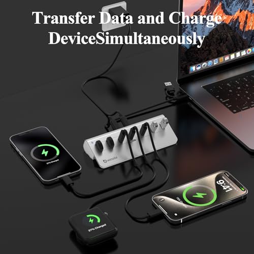 USB C Hub,10Gbps USB Splitter with 4*USB-A and 3*USB-C Ports(Silver) - color: Silver