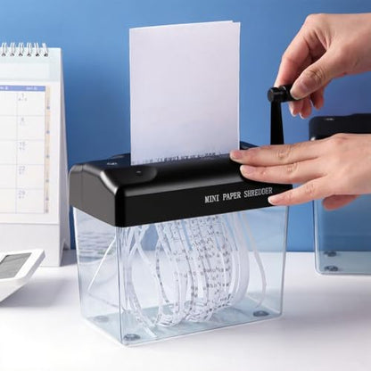 Manual Hand Shredder Mini Portable Shredder for A6 Sheets Hand Crank Paper Shredder for Office School Home Invoices Small Notes Letters Folded A4 Portrait