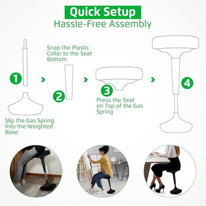 Wobble Stool Standing Desk, Flexible Seating Adjustable Office Ergonomic Seating, Wobble Stools for Alternative Classroom Seating, Active ADHD Chair, Wiggle Chairs
