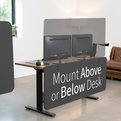 VIVO Dark Gray Clamp-on 108 x 24 inch Privacy Panel, PP-3-V108D | 60 x 24 inch (x1), 24 x 24 inch (x2), Sound Absorbing Cubicle Desk Divider, 3 Acoustic Partitions - color: Dark Gray, size: 108"