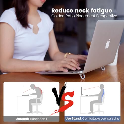 Nillkin Computer Keyboard Stand for Desktop with 3 Adjustable Angles, Mini Laptop Feet, Flip Keyboard Riser Feet for Keyboards, Laptop Stand for MacBook, Dell, HP, Other 14-16 Inches, Silver - color: Silver