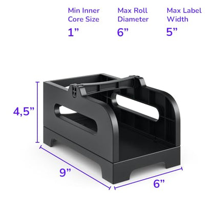 Rollo Thermal Label Holder for Label Rolls and Fan-Fold Stacks