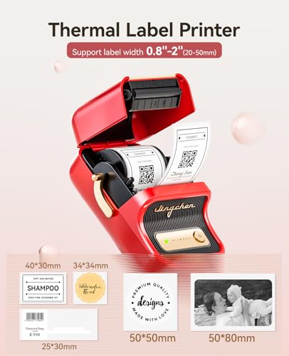 NIIMBOT B21 Label Maker, 2 Inch Bluetooth Thermal Label Printer, Red - color: Red