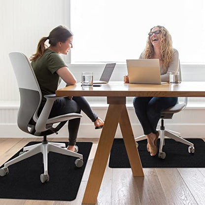 Sycoodeal Office Chair Mat for Hardwood Floor,Office Computer Gaming Chair Mat for Tile Floor,Large Floor Protector Rug,Anti-Slip,Easy to Clean,Carbon-Black (48"x55") - size: 48*55"