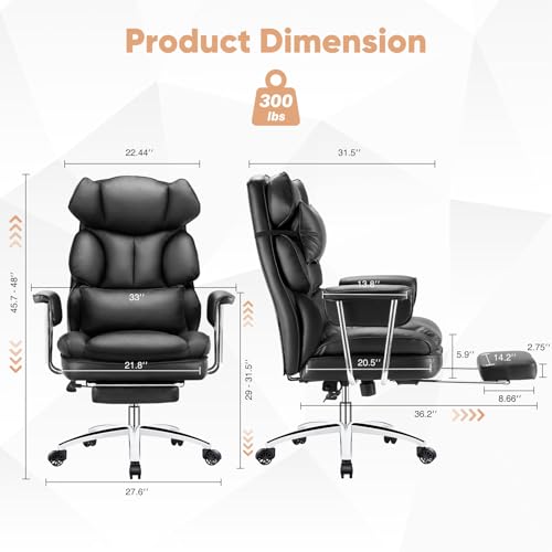 Sweetcrispy Executive Home Office Chair, Ergonomic Desk Chair - color: Black