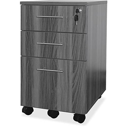 Safco Mayline MNBBFLGS Medina 3-Drawer Lockable Mobile File Cabinet, 26.75"H, Gray Steel Laminate