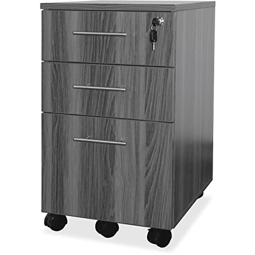 Safco Mayline MNBBFLGS Medina 3-Drawer Lockable Mobile File Cabinet, 26.75"H, Gray Steel Laminate