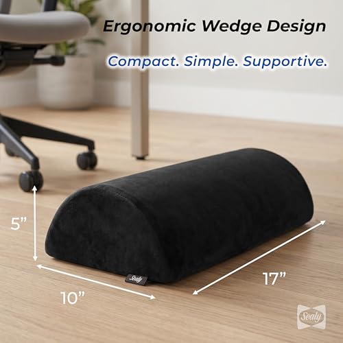 Sealy Foot Rest for Under Desk at Work – Ergonomic Foot-Stool, Foot-Rest for Couch – Versatile Footrest Underdesk for Office & Home, Small Foot-Rest for Chair, Heated Footrest Under Desk