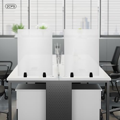 2 Pack Desk Privacy Panels, Clamp-on Acrylic Office Desk Divider, Office Partitions 24" x 18" - color: 24" X 18"