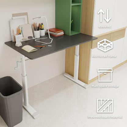40x24 Inch Height Adjustable Standing Desk - color: Grey, size: 23.6 × 39.37