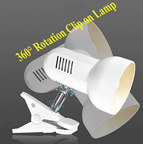 RONG&LAN Clip lamp,360° Rotation Clip on Lamp Portable Book Reading Light,Clamp on Desk/Table/Bunk Bed/Cupboard Home Lighting, (Desk lamp,Seven Colors for Your Choice) (Black) - color: Black