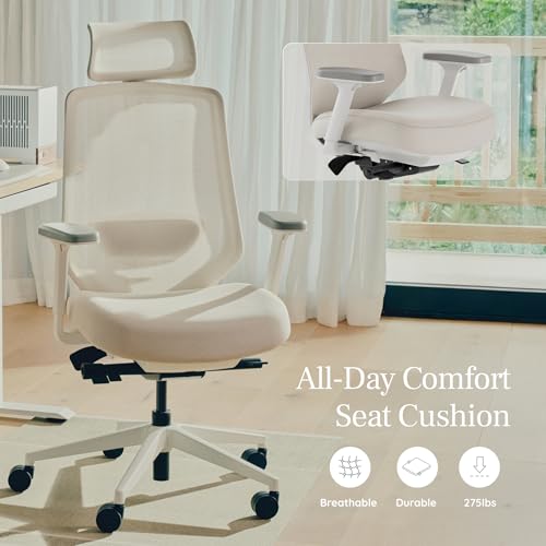 Branch Ergonomic Chair Pro, Mesh Office Chair with 14 Points of Adjustment | Height, Depth and Tilt Adjustable, 5D Armrests, Forward Tilt, Smooth Recline, and Lumbar Support, Mineral - color: Mineral