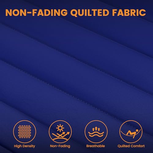 Lazy Daze Double Quilted Hammock with Pillow for Outside, Fit 13-15Ft Stand - color: Navy Blue