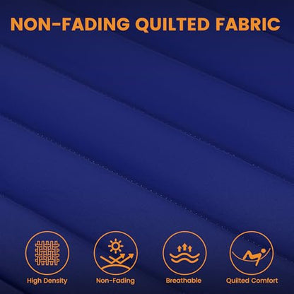 Lazy Daze Double Quilted Hammock with Pillow for Outside, Fit 13-15Ft Stand - color: Navy Blue