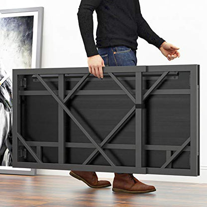 Elephance Folding Desk Writing Computer Desk for Home Office No-Assembly - color: Black, size: 39.4 Inch