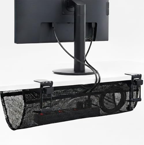VIVO Black Clamp-on 24 in Mesh Net Cable Management Holder, DESK-AC24MH - size: 24"