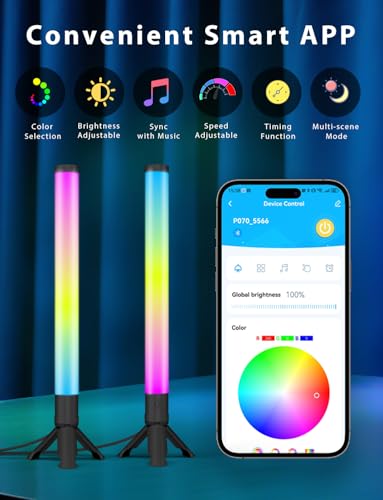 DAYBETTER 360° Smart LED Light Bars, Gaming Light Bar for Room, PC, Desk - color: Black