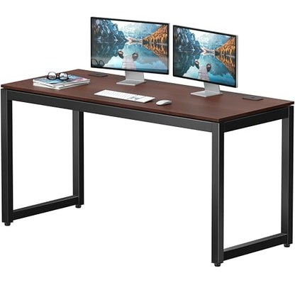 SHW 55-Inch Commercial-Grade Office Computer Desk, Cherry - color: Cherry, size: 55-Inch