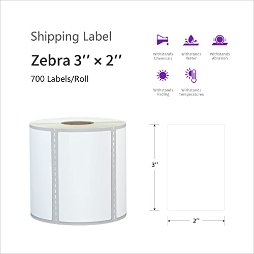 AveneMark 12 Rolls 3” X 2” Direct Thermal Labels for Barcodes, Address Labels Perforated & Compatible with Rollo & Zebra Desktop Label Printers (700/Roll) - size: 3"x 2"(12 Rolls-8400 Labels)