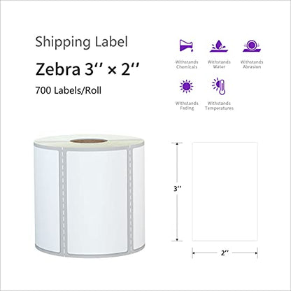 AveneMark 12 Rolls 3” X 2” Direct Thermal Labels for Barcodes, Address Labels Perforated & Compatible with Rollo & Zebra Desktop Label Printers (700/Roll) - size: 3"x 2"(12 Rolls-8400 Labels)