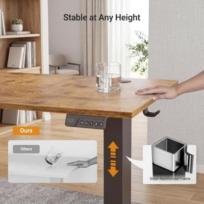 Claiks Electric Standing Desk, 40x24 Inch, Rustic Brown - color: Rustic Brown, size: 40 Inch