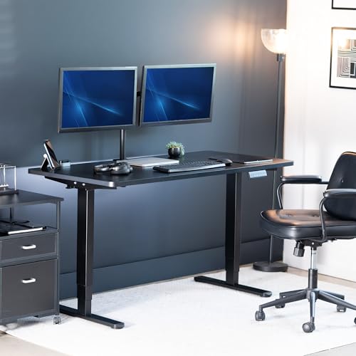VIVO Black 55 x 28 in Standing Desk, DESK-KIT-2B55B - color: Black Top / Black Frame, size: 55 x 28
