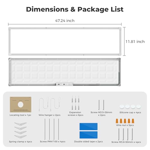 1x4 LED Flat Panel Light Surface Mount 2 Pack,5CCT Selectable,White - color: White