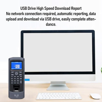 Time Clocks for Employees Small Business, Clock in System, Time Card Device, Anti Tamper Biometric Attendance, USB Report, High Capacity for Offices Factories Schools
