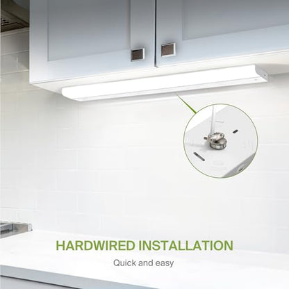 ASD LED Under Cabinet Lighting Hardwired, 48 Inch 24W 2700K-5000K Selectable, 2087LM, CRI90+, Direct Wire Linkable Under Counter Lights for Kitchen, Dimmable Under Cabinet Lights, White, UL Certified - color: 48 Inch White, size: 1 Pack