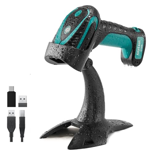 Bluetooth Barcode Scanner: Industrial 2D 1D with Stand USB Wired | 2.4G Wireless, 2500mAh Battery, IP65 Protection, Screen Scanning, Automatic scanning, Warehouse Library Supermarkets