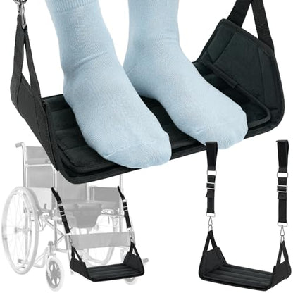 Upgrade Wheelchair Foot Rest Hammock - Adjustable Height Anti-Slip Anti-Squeeze Leg Support Sling with Rigid Base for Wheelchair, Rollator, Walker Footrest Replacement Essential Accessories - size: Standard