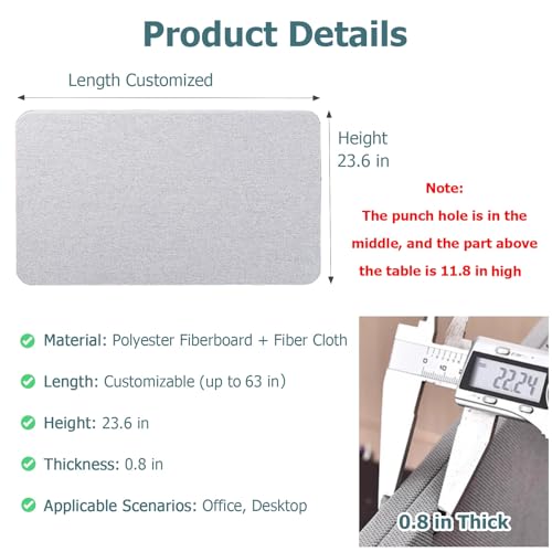Under Desk Privacy Panel - 41" Dark Grey Clamp-On Drawer Divider, Customizable Sizes, Enhances Privacy for Standing Desks, Ideal for Office & Home Use - color: Dark Grey, size: Length 41 inch