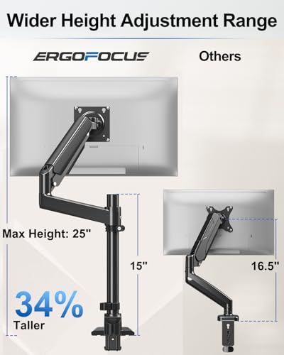 Heavy Duty Single Monitor Mount for Max 49" Ultrawide Screens - style: Ultrawide Desk Mount