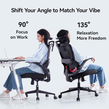 SIHOO B100 SE Ergonomic Office Chair, Desk Chair with Lumbar Support - color: Midnight Black, size: Pack of 1