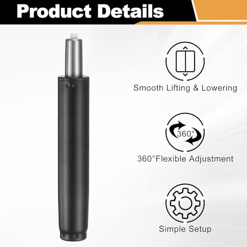 uxcell Office Chair Gas Cylinder, 22 Inch Class 3 Gas Cylinder Replacement Universal Hydraulic Pneumatic Lift Piston for Office Gaming Chair Desk Stools, Black - color: Black, size: 22 Inch