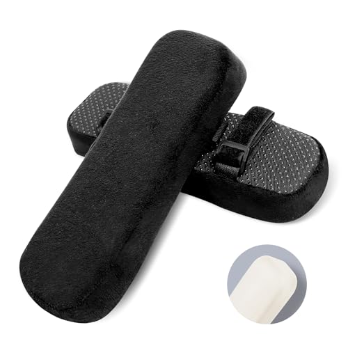 ZNCMRR 2 Pack Office Chair Armrest Pads Covers with Memory Foam(Black) - color: Black