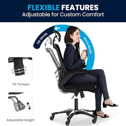 Flash Furniture Mesh Swivel Adjustable Office Chair, Black