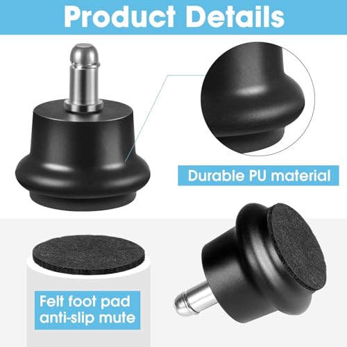 Bell Glides Replacement Office Chair, Castors Wheels Stopper Chair Feet - style: Short Fixed Feet-15PCS
