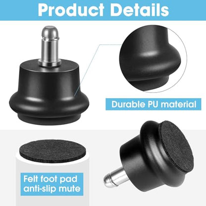 Bell Glides Replacement Office Chair, Castors Wheels Stopper Chair Feet - style: Short Fixed Feet-15PCS