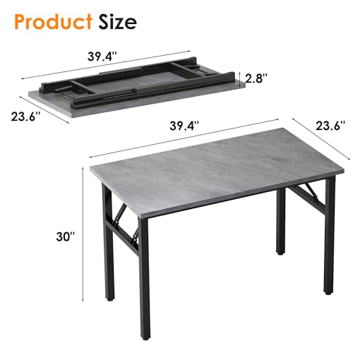 Need Small Folding Computer Desk, 39.4 Inch Writing Table, Grey - color: Grey, size: 39.4 inches