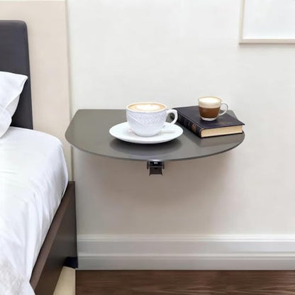 Small Wall-Mounted Table, Semi-Circle Folding Wall Desk 12" 14" 16" Stainless Steel Fold Down Floating Desk for Small Spaces(Silver,30cm/12in) - color: Silver, size: 30cm/12in