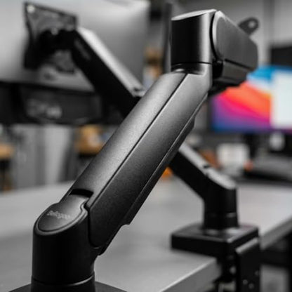 Dual Monitor Mount, Gas Spring Monitor Arm for 2 Monitors up to 32 Inches, Fully Adjustable VESA Desk Mount with C-Clamp and Grommet Base, Black