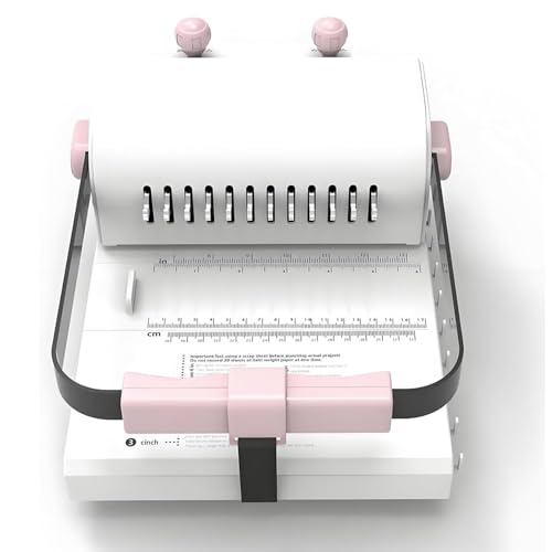 Electric Hole Puncher Double Coil Binding Machine with Ruler - Punches Up to 20 Sheets for Notebooks, DIY Projects, and Paper Crafting